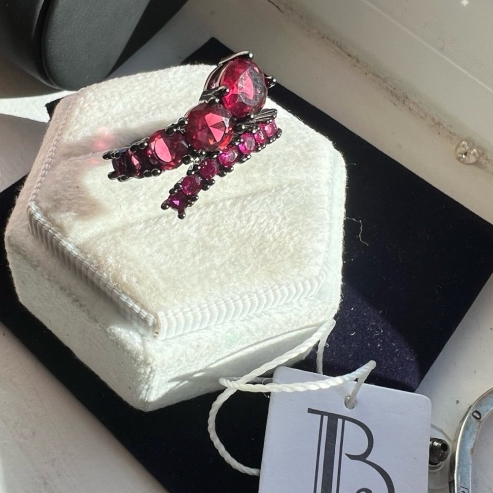 Hematite Finish Swarovski Elements Ruby Wine Red … - image 7